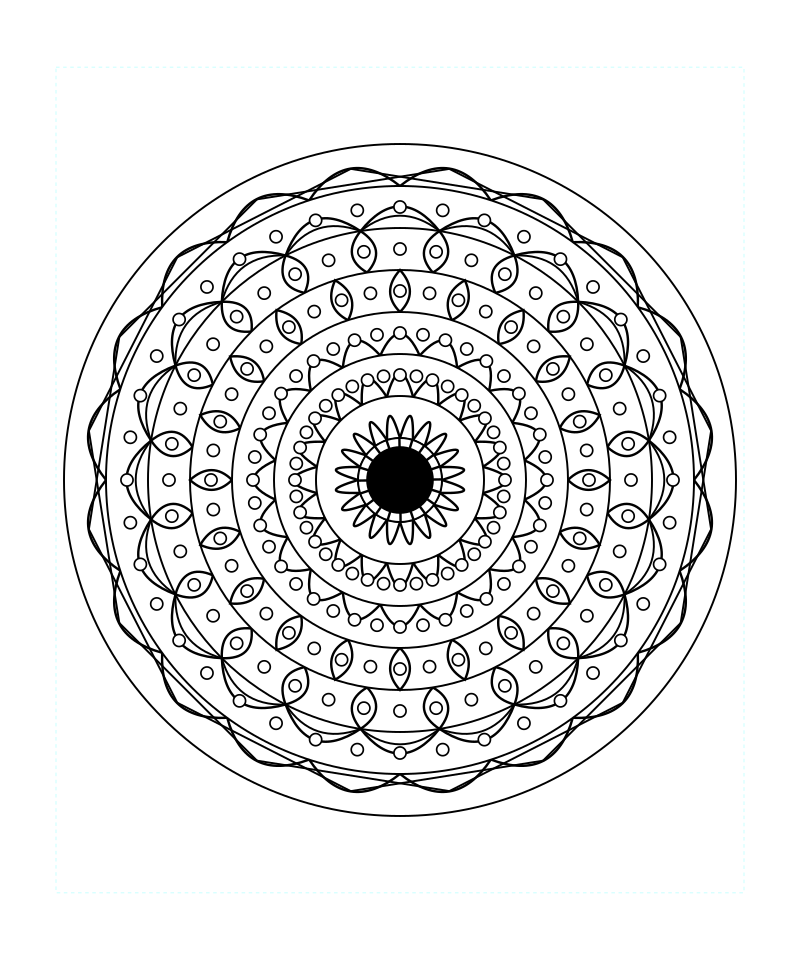 Adult Sacred Geometry Mandala Coloring Page For Meditation