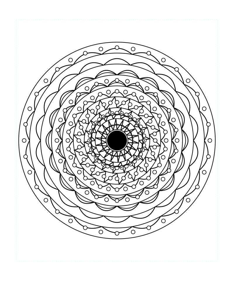 Adult Sacred Geometry Mandala Coloring Page For Mindfulness