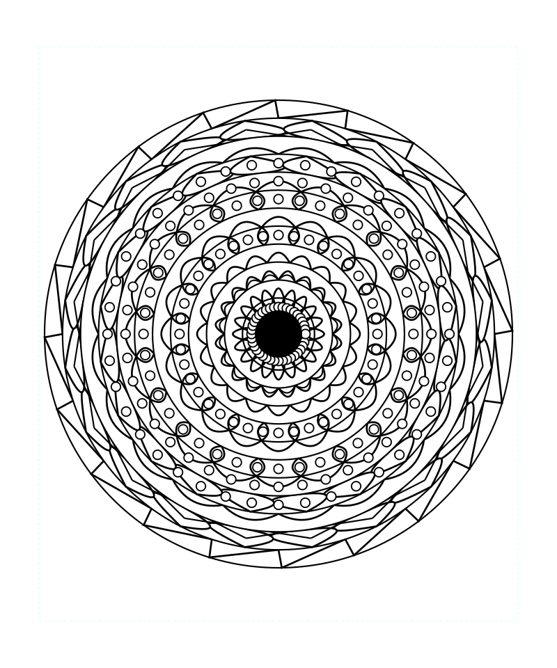 Adult Sacred Geometry Mandala Meditation Coloring Page