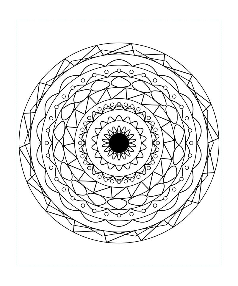 Adult Sacred Geometry Mandala Mindfulness Coloring Page