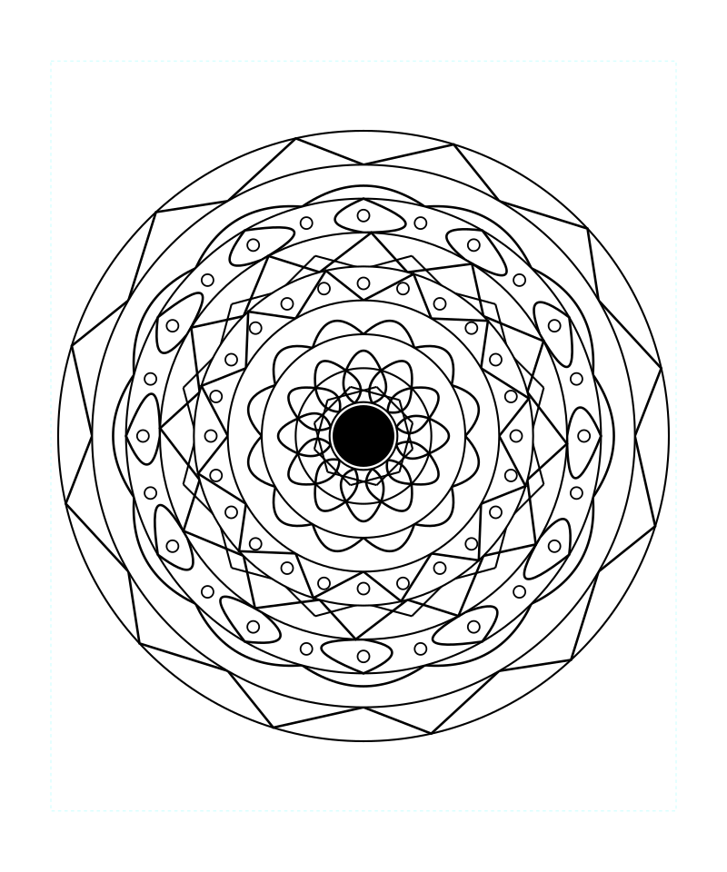 Adult Sacred Geometry Mandala Relaxation Coloring Page