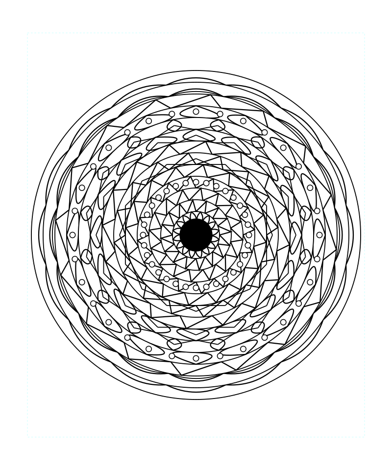 Adult Sacred Geometry Mandala Therapy Coloring Page