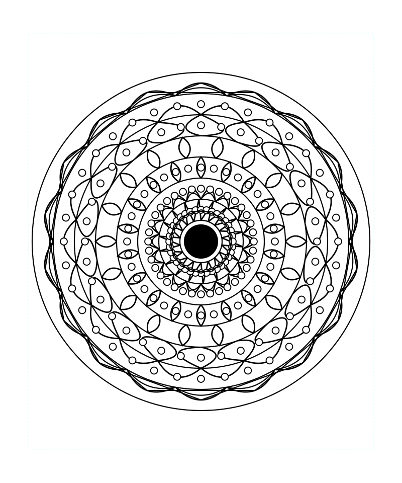 Adult Sacred Geometry Mandala Zen Relaxation Coloring Page