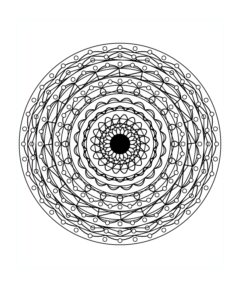 Advanced Sacred Geometry Mandala Adult Coloring Page