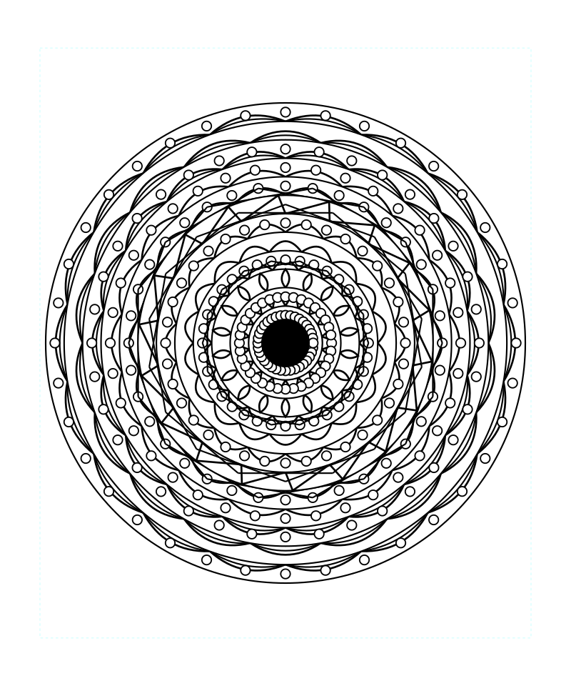Balance Aura Sacred Geometry Mandala Coloring Page