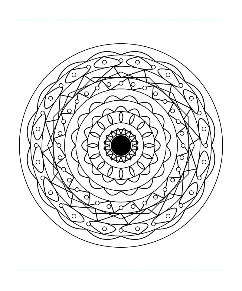 Balance Cosmic Sacred Geometry Mandala Coloring Page