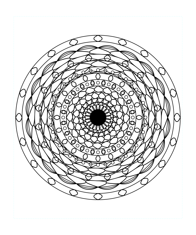 Balance Floral Sacred Geometry Mandala Coloring Page