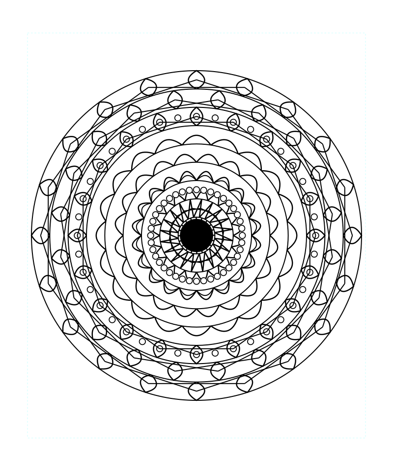 Balance Galaxy Sacred Geometry Mandala Coloring Page