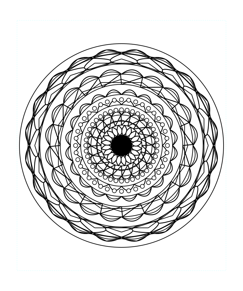 Balance Sacred Geometry Mandala Coloring Page