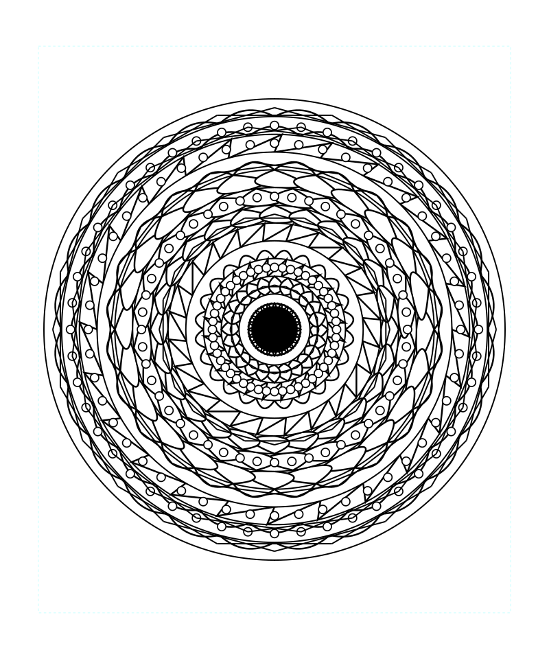 Balance Spirit Sacred Geometry Mandala Coloring Page