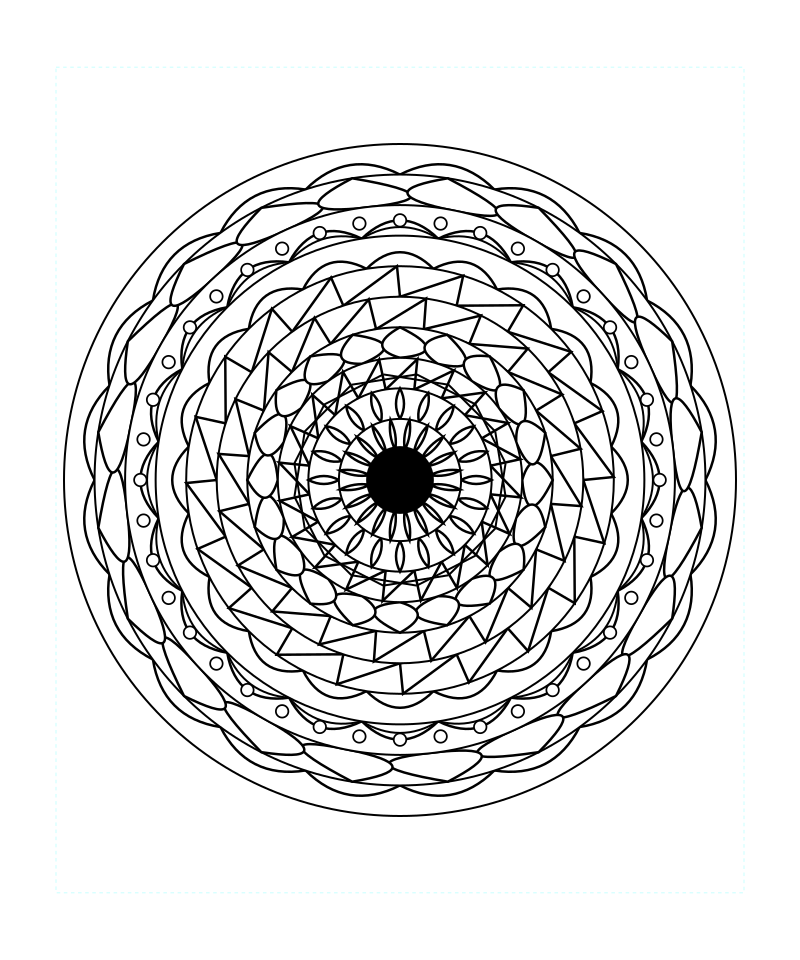Balance Temple Sacred Geometry Mandala Coloring Page