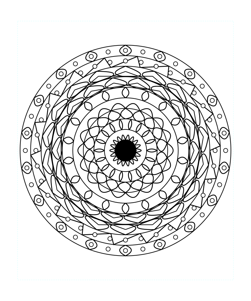 Calm Mind Sacred Geometry Mandala Coloring Page