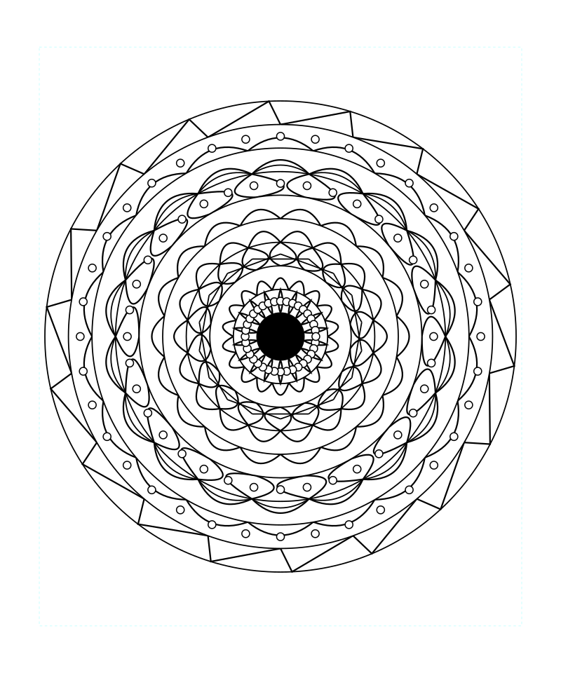 Complex Sacred Geometry Mandala Stress Relief Coloring Page