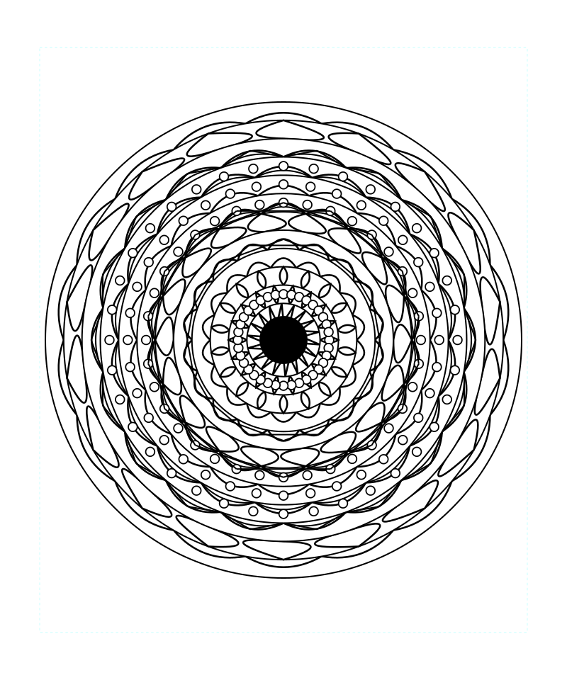 Cosmic Aura Sacred Geometry Mandala Coloring Page