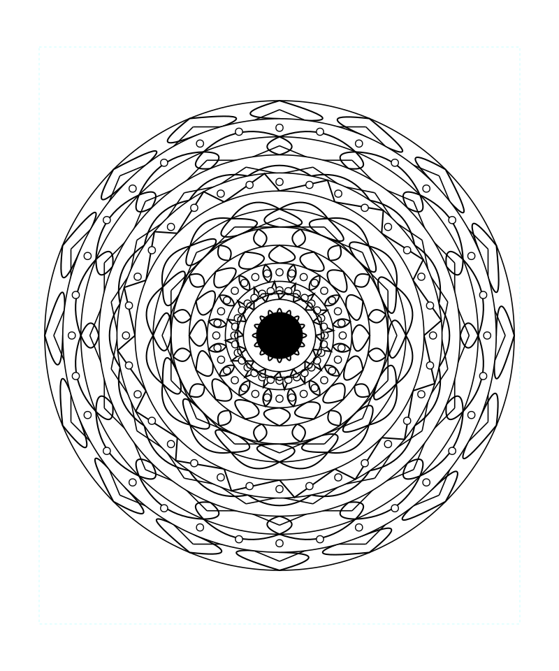 Cosmic Balance Sacred Geometry Mandala Coloring Page