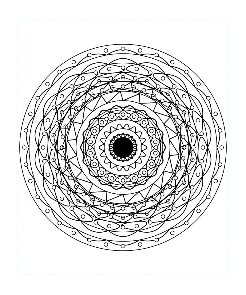 Cosmic Calm Sacred Geometry Mandala Coloring Page