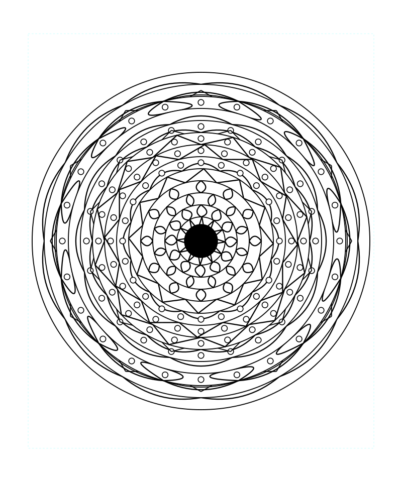 Cosmic Crystal Sacred Geometry Mandala Coloring Page