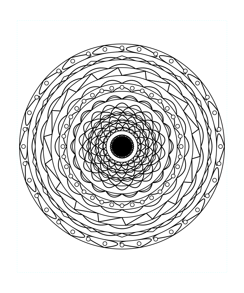 Cosmic Divine Sacred Geometry Mandala Coloring Page