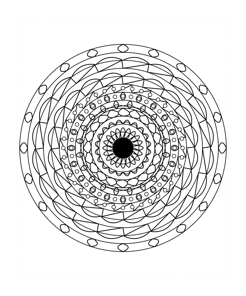 Cosmic Floral Sacred Geometry Mandala Coloring Page