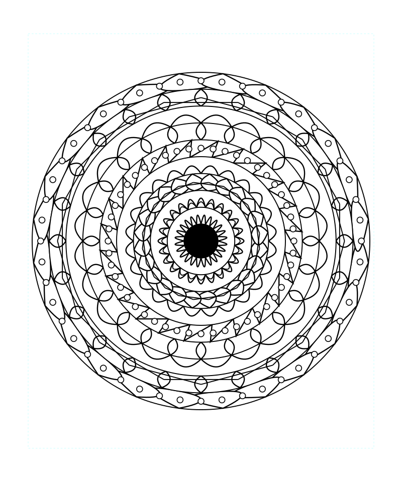 Cosmic Galaxy Sacred Geometry Mandala Coloring Page