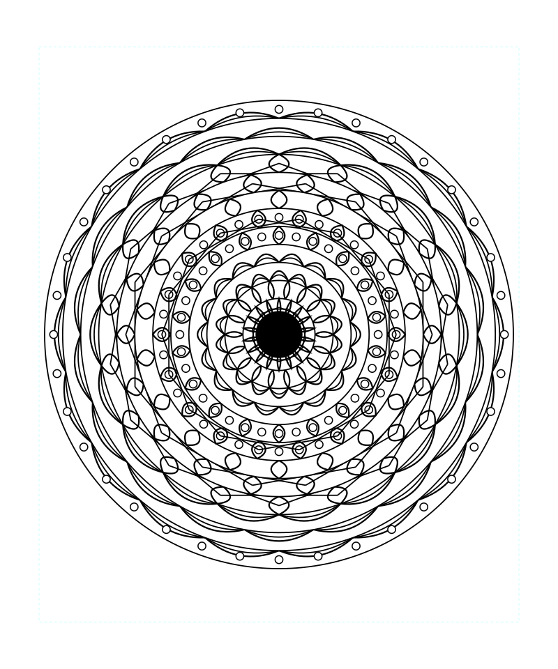 Cosmic Geometry Mandala Decorative Art Coloring Page