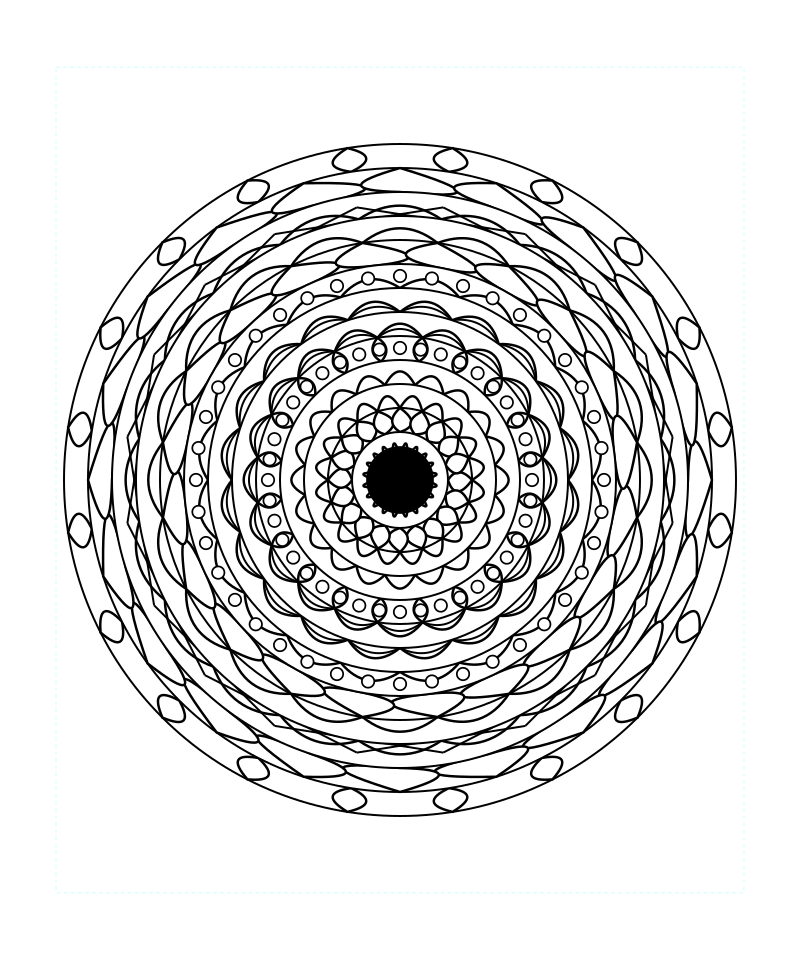 Cosmic Geometry Mandala Mindfulness Coloring Page Printable