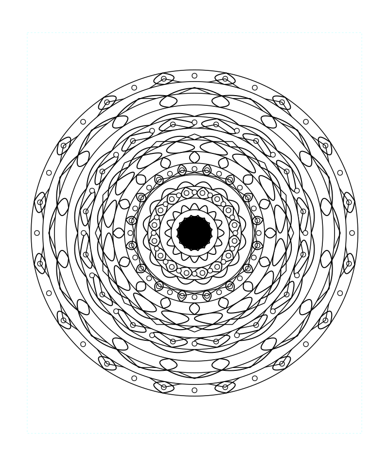 Cosmic Geometry Mandala Relaxation Coloring Page Free Svg