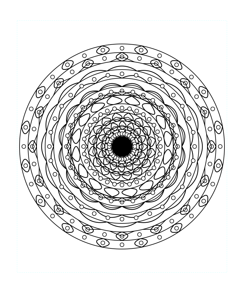 Cosmic Light Sacred Geometry Mandala Coloring Page