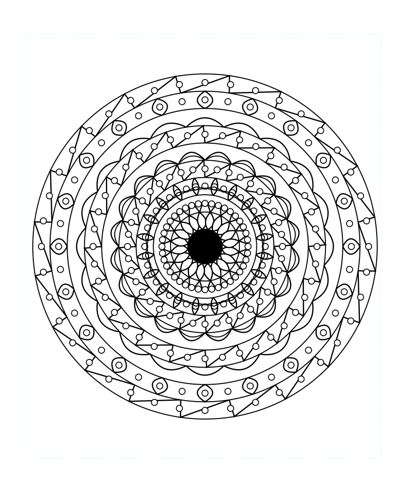 Cosmic Mystic Sacred Geometry Mandala Coloring Page