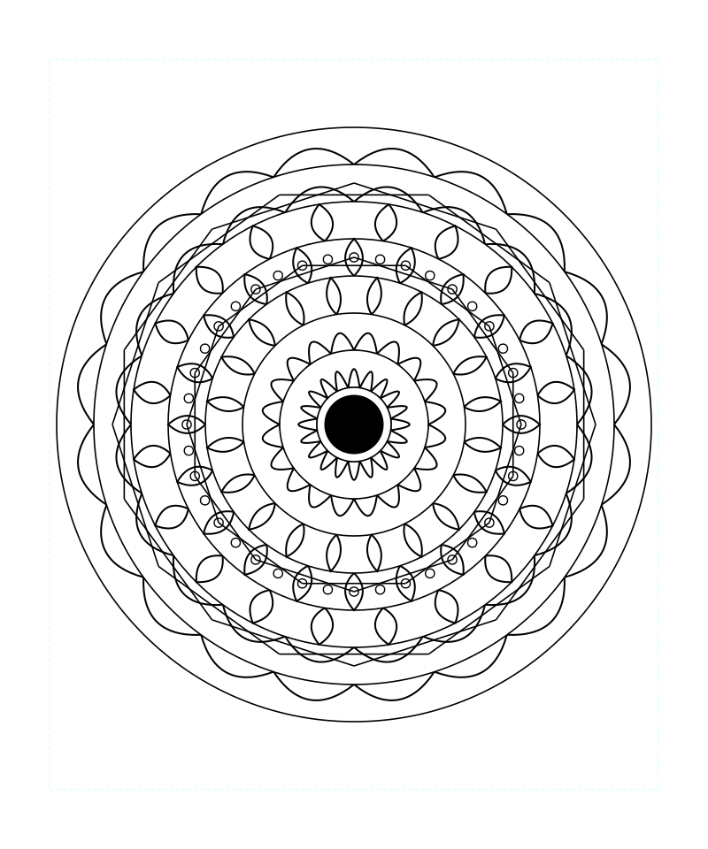 Cosmic Sacred Geometry Mandala Adult Coloring Page Svg