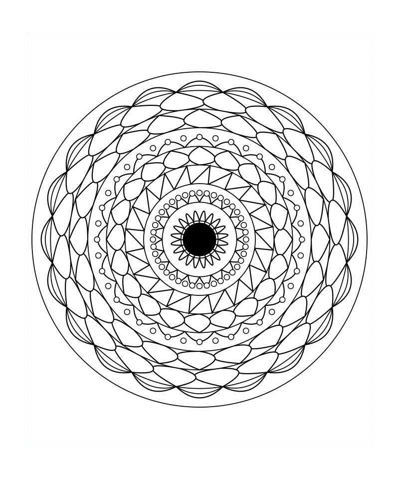 Cosmic Sacred Geometry Mandala Coloring Page For Adults
