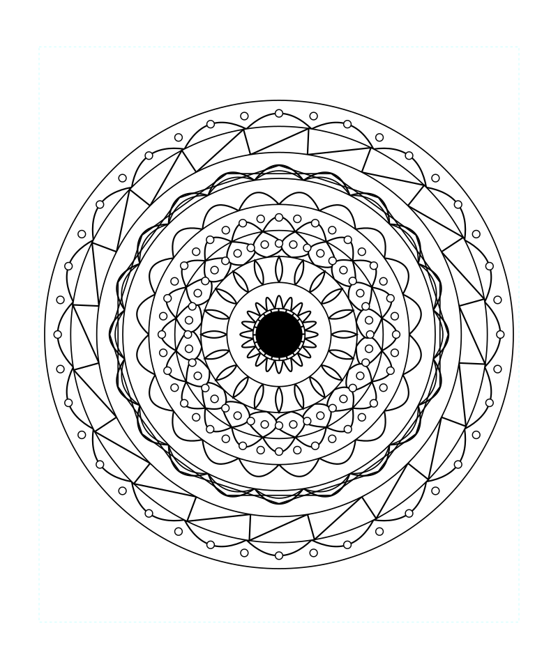 Cosmic Sacred Geometry Mandala Coloring Page Free Printable For Adults