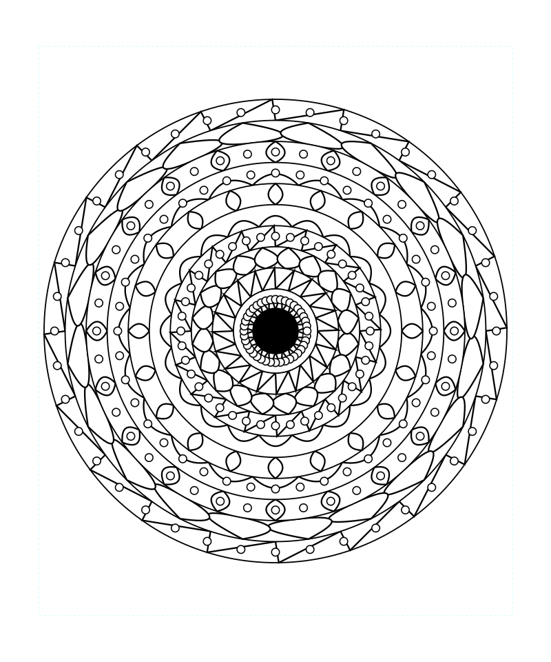 Cosmic Sacred Geometry Mandala Coloring Page