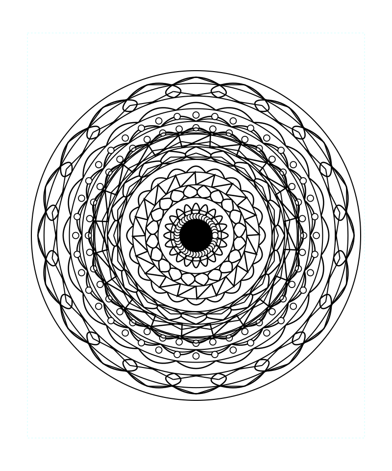 Cosmic Sacred Geometry Mandala Intricate Adult Coloring Page