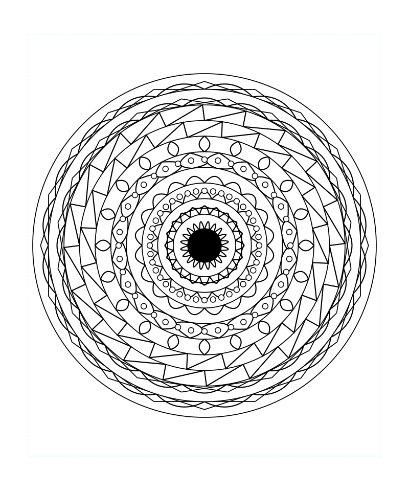 Cosmic Sacred Geometry Mandala Intricate Coloring Page