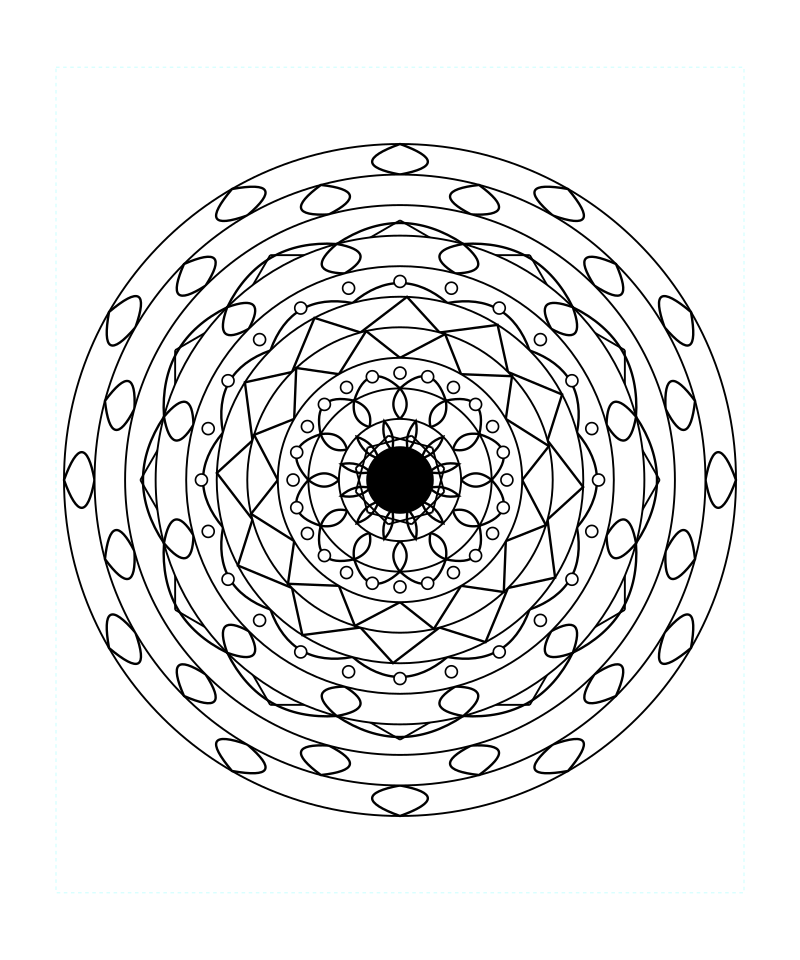 Cosmic Sacred Geometry Mandala Mindfulness Coloring Page Download