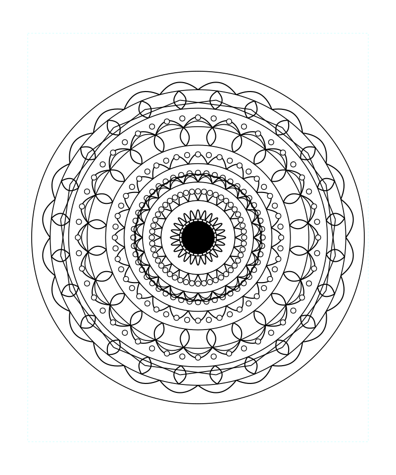 Cosmic Sacred Geometry Mandala Mindfulness Coloring Page