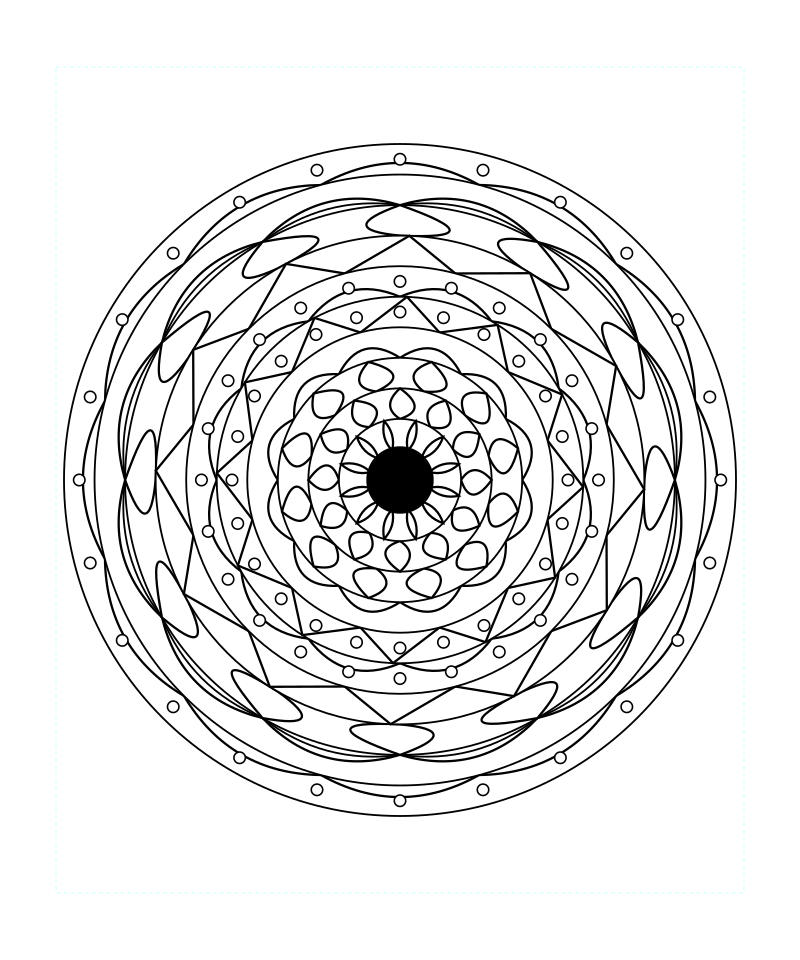 Cosmic Sacred Geometry Mandala Printable Coloring Page Svg