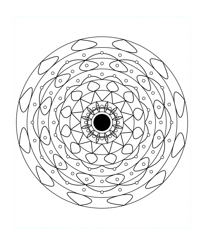 Cosmic Sacred Geometry Mandala Relaxation Coloring Page Printable