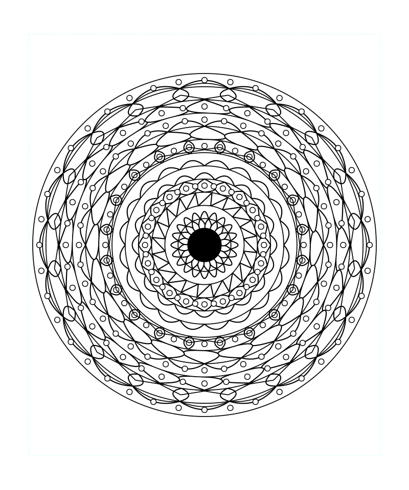 Cosmic Sacred Geometry Mandala Relaxing Coloring Page