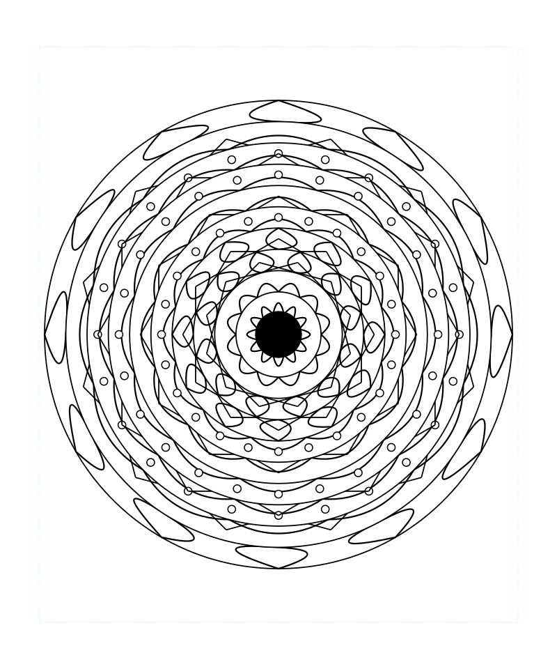 Cosmic Sacred Geometry Mandala Stress Relief Coloring Page Printable