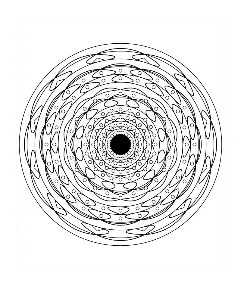 Cosmic Sacred Geometry Mandala Stress Relief Coloring Page