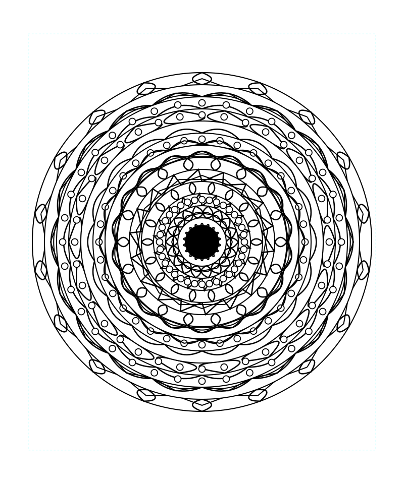Cosmic Serenity Sacred Geometry Mandala Coloring Page