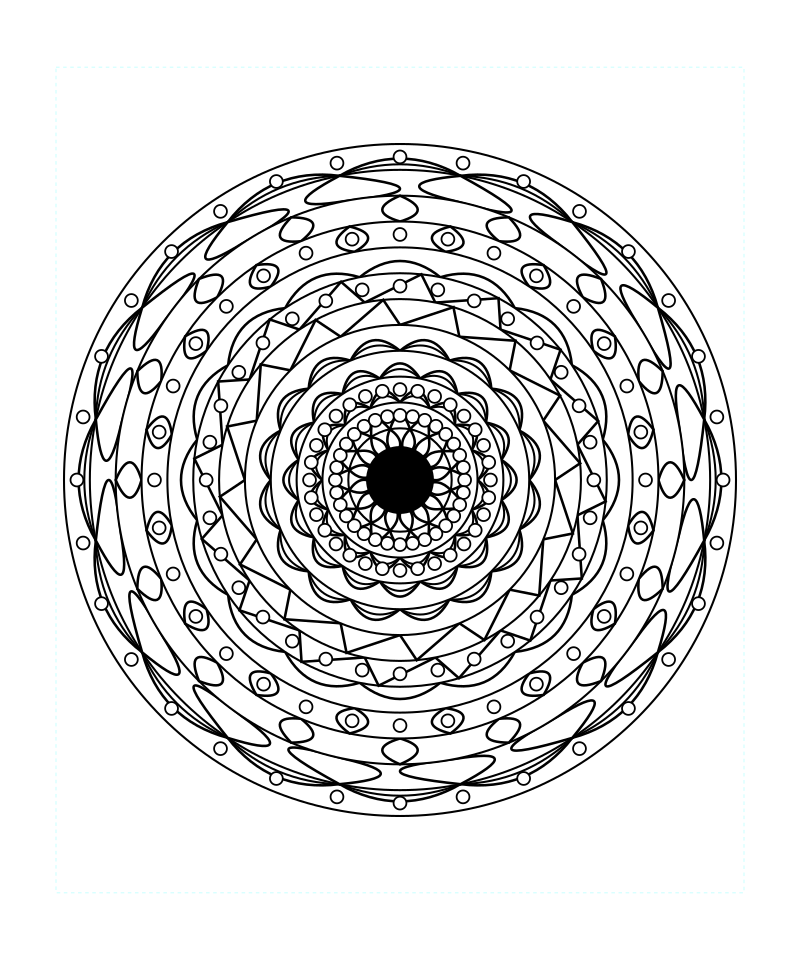 Cosmic Star Sacred Geometry Mandala Coloring Page