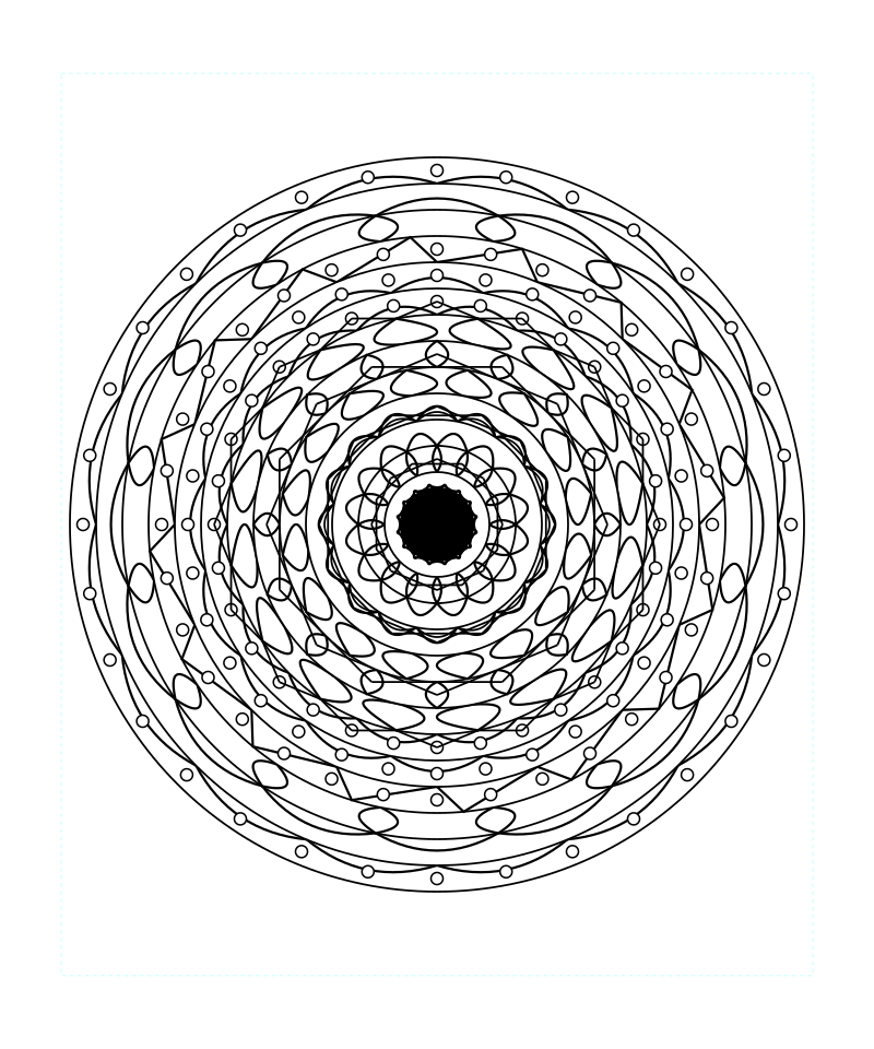 Cosmic Temple Sacred Geometry Mandala Coloring Page