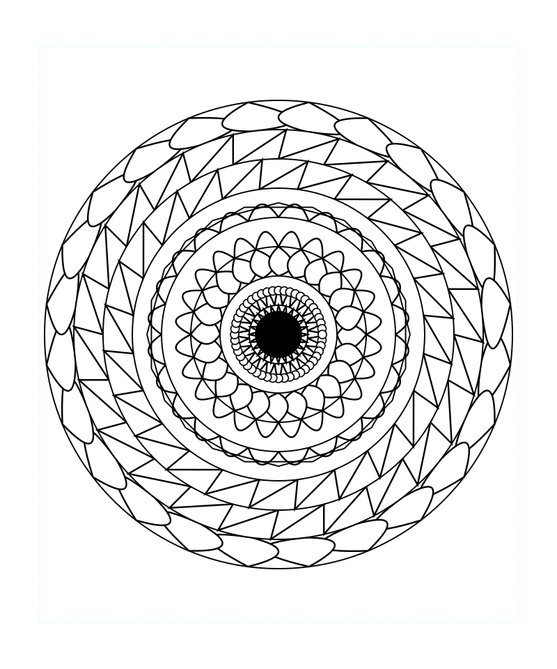 Cosmic Universe Sacred Geometry Mandala Coloring Page