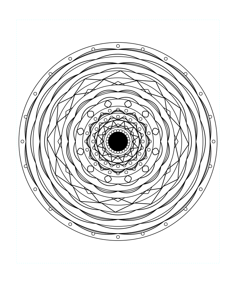 Energy Sacred Geometry Mandala Coloring Page