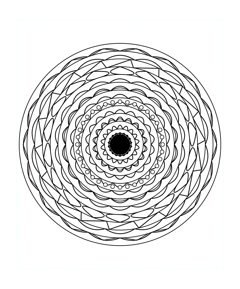 Floral Geometry Mandala Artistic Coloring Page Printable