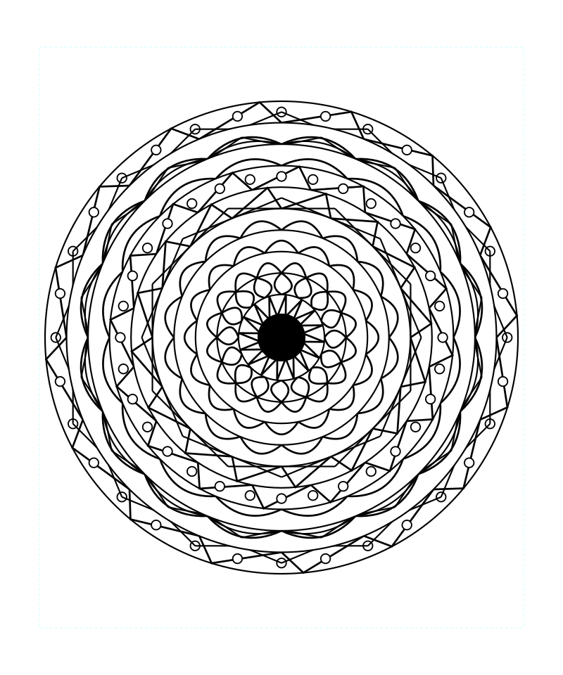Floral Geometry Mandala Decorative Line Coloring Page