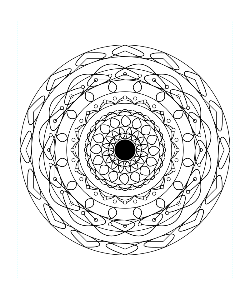 Floral Geometry Mandala Detailed Pattern Coloring Page